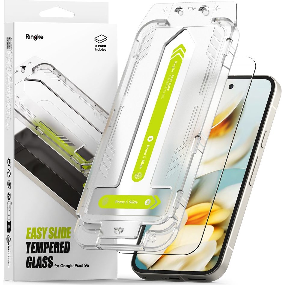Szkło hartowane na ekran Ringke Easy Slide 2-Pack dla Google Pixel 9a, 2 sztuki